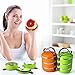 2.2L Food Carrier Stacking Lunch Box,Stainless Steel Interior Stacking 3 Tier Food Container Tiffin(CAN'T KEEP WARM)