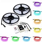 IWISHLIGHT 32.8ft 10M SMD 5050 Dream Magic RGB Color LED Color Flexible Light Strip IP67 Water-Resistant + IC6803 IC Chip + 133 Change RF Remote Controller