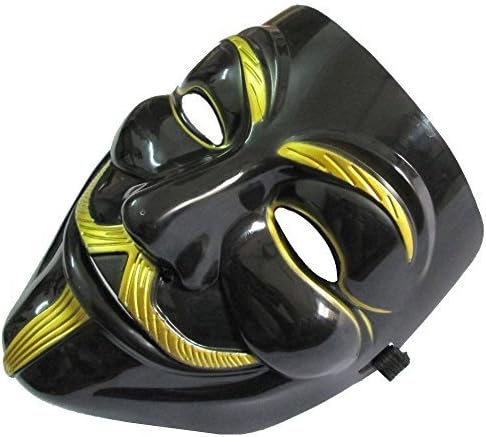 halloween masks,christmas masks,DASHUHUWAI (TM) Unisex Black+Gold V For Vendetta mask,Halloween Cosplay Fancy mask by DASHUHUWAI
