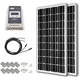 HQST 200 Watt 12 Volt Monocrystalline Solar Panel Kit with 40A MPPT Charge Controller