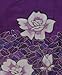 Invisible World Women's 100% Mulberry Silk Scarf Long Hand Painted Floral Purple
