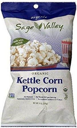 Sage Valley Organic Kettle Corn Popcorn, 6 oz, (Pack of 12)