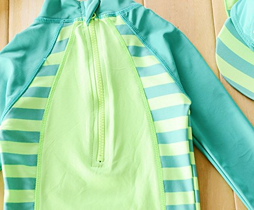 BANGELY Baby Boy Long Sleeve One Piece Rash Guard Swimsuit, 12-18 Months (Tag 4),Green
