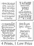 Winnie the Pooh Quotes and Sayings Art Prints - Set of Four Photos (8x10) Unframed - Great Gift for Nursery Rooms, Boy's Room or Girl's Room Decor