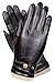Mens Touchscreen Texting Winter PU Leather Gloves Driving Outdoor Long Fleece Lining (9.5, Black)