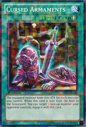 Yu-Gi-Oh! - Cursed Armaments (BP02-EN159) - Battle Pack 2: War of the Giants - 1st Edition - Mosaic Rare