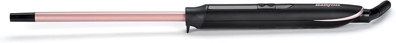 10 mm Lockenstab – Quarz-Keramik-Beschichtung, 10 Temperaturstufen, Lockenstab für kleine Locken, kompaktes Design, Pink & Schwarz, C449E