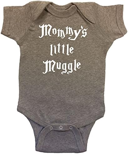 Mommy's Little Muggle Baby Bodysuit White Vinyl (Newborn, Heather gray (light))