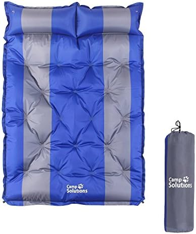 Camp Solutions Double Self-Inflating Air Sleeping Pad 18 Points with Pillow - L75.6'' x H0.98'' x W51.9''