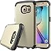 E LV Case for Galaxy S6 Edge case (Shock Proof Defender) Slim Cover Protection for Samsung Galaxy S6 Edge - [Gold/Black]