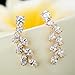Sweep up CZ Crystal Ear Vine Wrap Pin Ear Cuffs Climbers Hook Earrings (gold-plated-base)