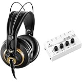 AKG K 240 Studio Professional Semi-Open Stereo Headphones with Behringer HA-400 Headphone Amplifier
