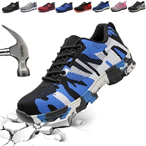 Steel Toe Safety Work Shoes for Men Women Mid-Sole Fashion Outdoor Hiking Sneakers