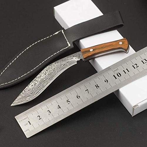 Speedy Panther Mini Kukri Machete with Sheath Fixed Blade Knife Camping Tool Straight Knife Outdoor Hunting Knife Wood Handle