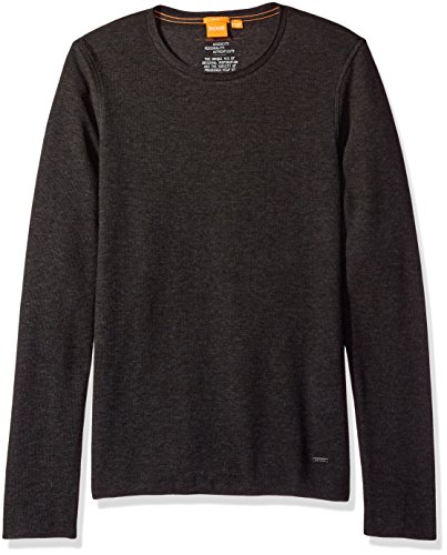 Boss orange men s terris long sleeve t-shirt, black, medium