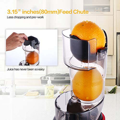 ROVKA Slow Masticating Juicer Extractor,3.15 Inches Wide Chute Cold