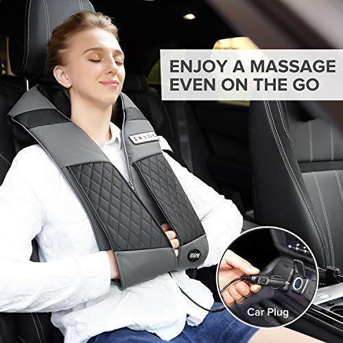 ELLESYE Shoulder Massager with Heat, Deep Kneading and Vibration Massage for Neck, Shoulder, Thigh, Foot, Leg with Zipper and Hook & Loop Fastener, 3 Speed for Car, Home Office Use - Thumbnail 6