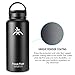 32 oz Stainless Steel Water Bottle, Fnova Flask Insulated Double Walled Vacuum Thermos, Wide Mouth bouns Protective Pouch/Carry Cover and Coffee Lid, BPA-Free, Cold 24 Hrs / Hot 12 Hrs (32oz Black)