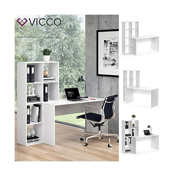 Vicco Schreibtisch Mara, Arbeitstisch fÃ¼r das BÃ¼ro, WeiÃ, 59 x 166.8 cm – Bild 3