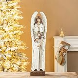 glitzhome 30.5" Height Ivory Resin Nativity Angel