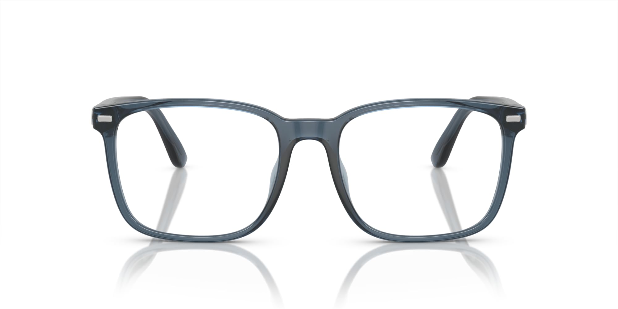 Photo 1 of Polo Ralph Lauren Men's PH2271U Universal Fit Square Prescription Eyewear Frames, Shiny Transparent Blue/Demo Lens, 53 mm