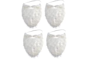 QIAONIUNIU Santa beard - Christmas Santa Claus beard Fake Beard Hair Strap On Accessory Costume Adult Child kids Pirate Gnome-4 packages