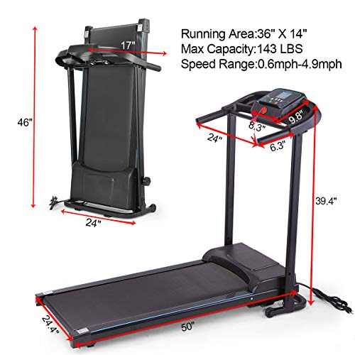 thegreatshopman Folding Treadmill Running Jogging Machine Gym Home Exercise Fitness Electric W/Smart Digital Display - Thumbnail 2
