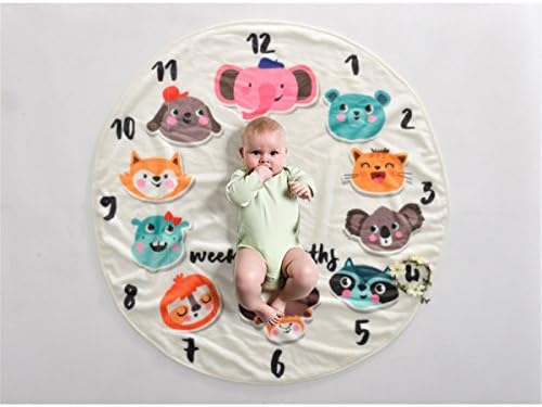 SJHO Baby Month Milestone Blanket - Newborn Photography - Round Carpet + Garland - Newborn Gift