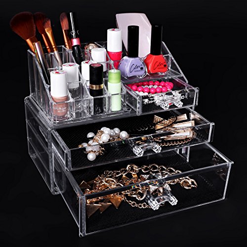 SONGMICS Makeup Organizer Large Drawer Countertop Cosmetic Jewelry