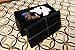 Juvale Faux, Folding, Wooden, Leather, Storage, Ottoman With Contrast Stitch Design 30 x 15 x 15 Inches, Black
