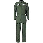 ZZXIAOJIE Fighter Pilot Costume Air Force Military Cosplay Suit Jumpsuit Army Aviator Dress Up Outfit Halloween Party