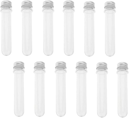 Amazon 容器 保存瓶 おしゃれ 試験管 プラスチック 約12本 蓋付き 多機能 貯蔵用 使いやすい 2種選ぶ 40ml ホビー用塗料皿 容器 通販