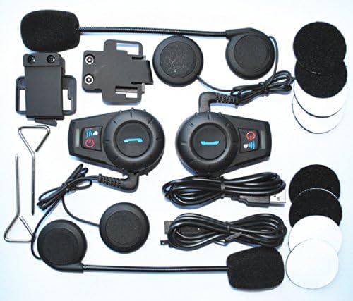 NCECRESOUR Weatherproof 500m GPS Bluetooth Motorcycle Intercom 3 Riders for Helmet Headset for motorcycle for two- Dual Pack