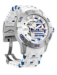 Invicta - Reloj de moda automático de acero inoxidable y poliuretano para hombre, diseño de Star Wars, color blanco (modelo: 26553)