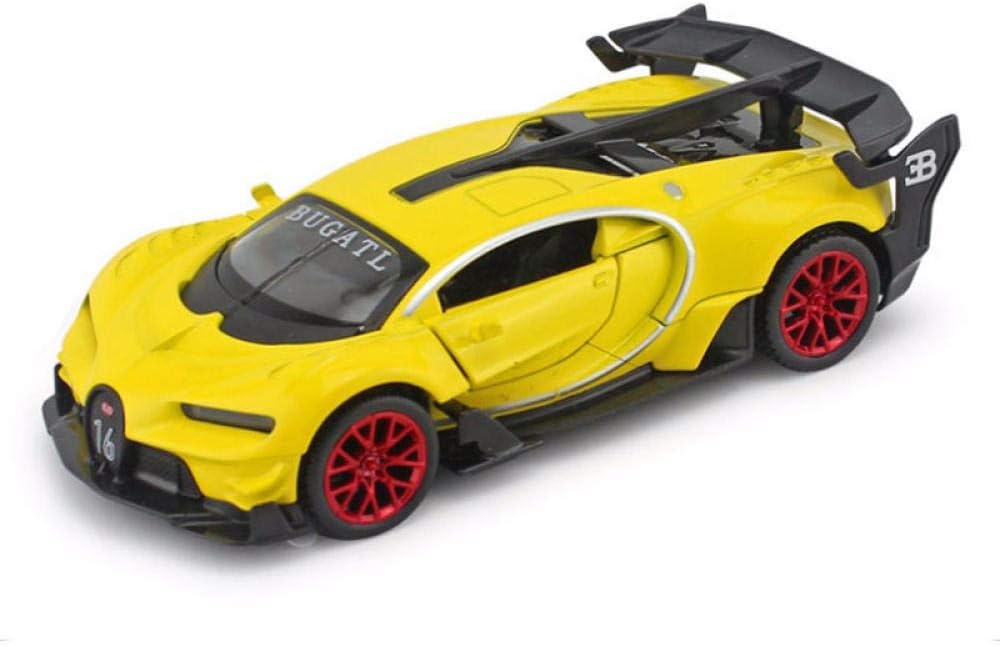 LTWAAXP Alloy Model Cars 1/32 Alloy Diecast Bugatti Veyron GT Car Model Red/Blue/Yellow with Sound and Light Collection Car Toys