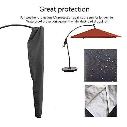 ALLOMN Outdoor Patio Umbrella Cover, Waterproof and UV Protection Fabric Parasol Cover for 9-11 Feet Garden Yard Balcony Umbrellas - Thumbnail 5