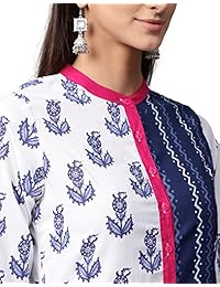 Jaipur Kurti - Kurta de algodón con palazzos para mujer, color azul y rosa