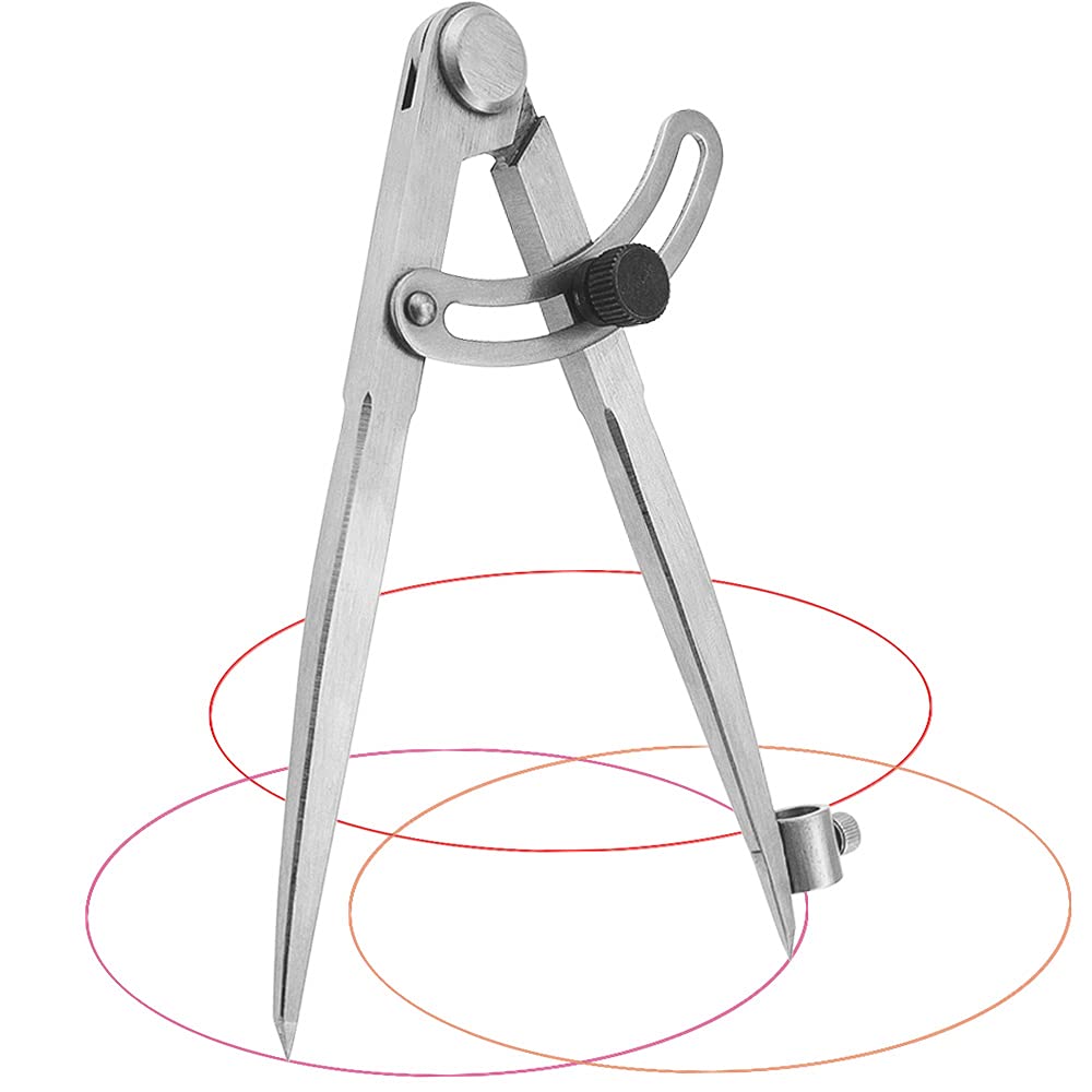 Rayong Professional Woodworking Compass 8 Inch/200 mm with Wing and Pencil Holder - Large Drawing and Scribing Compass for Geometry, Drawing, Drafting