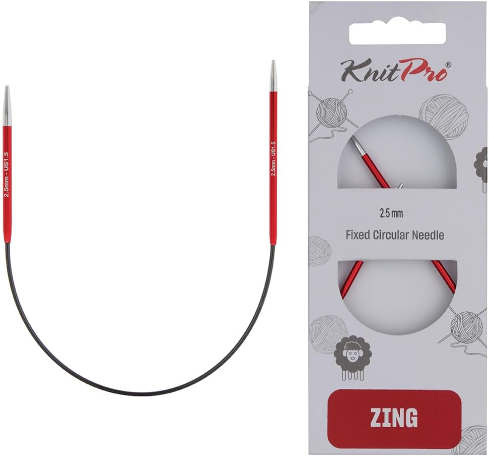 KnitPro Zing Fixed Circular Needles Asymmetrical 10\" 2.50mm