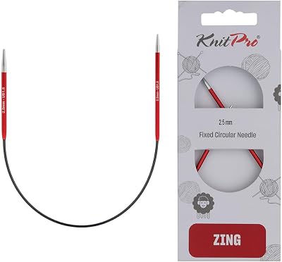KnitPro Zing Fixed Circular Needles Asymmetrical 10\" 2.50mm