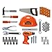 Black+Decker Junior Kids Tool Set - Mega Tool Set with 42Piece Tools & Accessories! Role Play Tools for Toddlers Boys & Girls Ages 3 Years Old & Above, Includes Helmet & Drill!