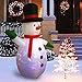 Sunlit 6ft Kaleidoscope Lightshow Colorful Lights Snowman Christmas Inflatable Lighted Yard Decoration with Blower and Adaptor for Indoor Porch Outdoor