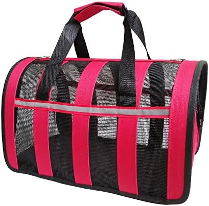JzNova Soft-Sided Pet Travel Carrier - Airline Approved Pet Carrier Bag for Cats and Small Dogs (16"x10"x10", Red)