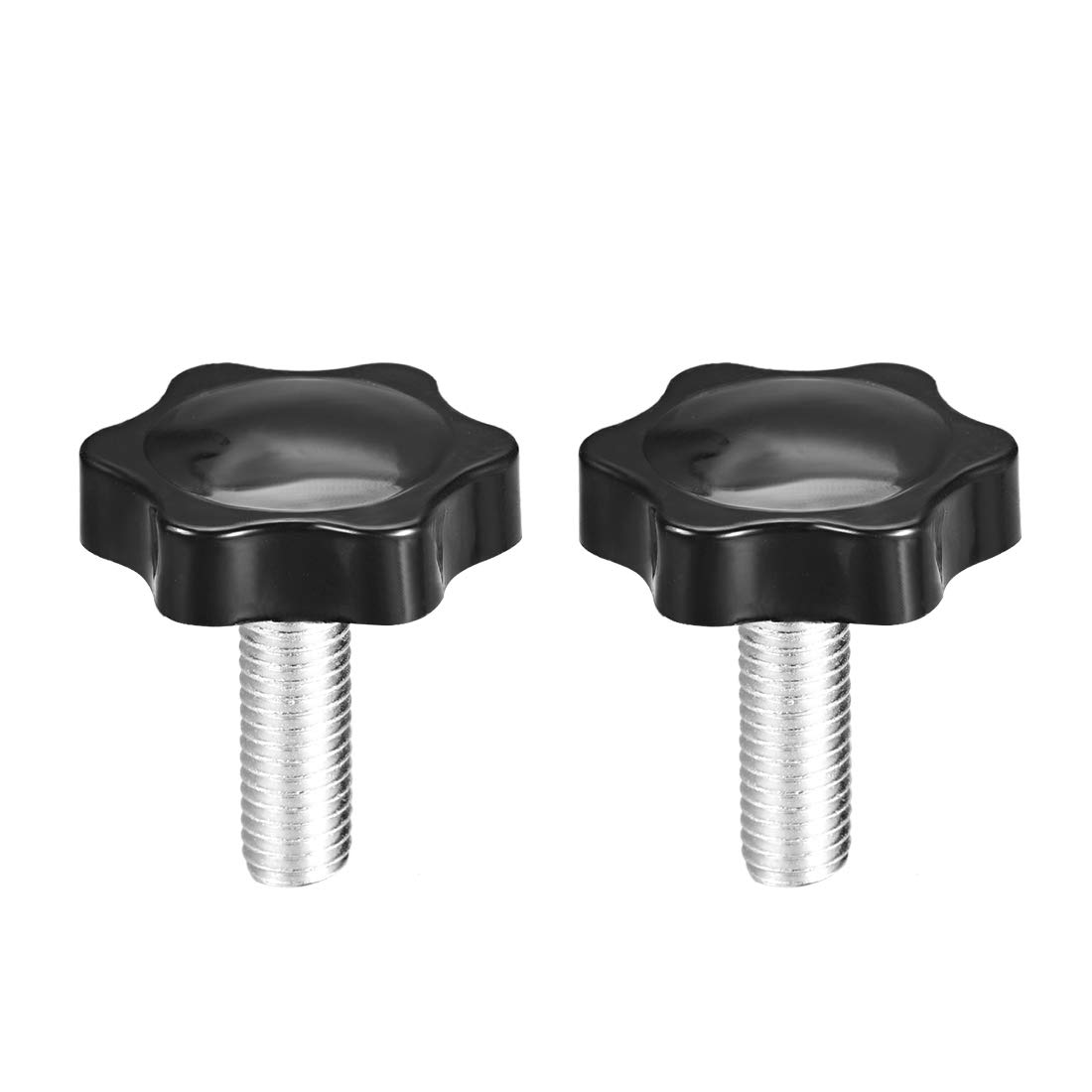 uxcell Clamping Screw Knob, 38mm Dia Plum Hex Shaped Grips Star Knob M10x1.5mm x 25mm Male Thread, 2pcs
