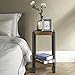 FIVEGIVEN Accent Side Table for Small Spaces End Table for Living Room/Bedroom, Modern Wood and Metal, Brown