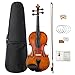 Professional 4/4 Full-size Hand-made Ebony Violin, Suitable for Professional Students and Beginners, Including Bow, Rosin, Strings, and Case.