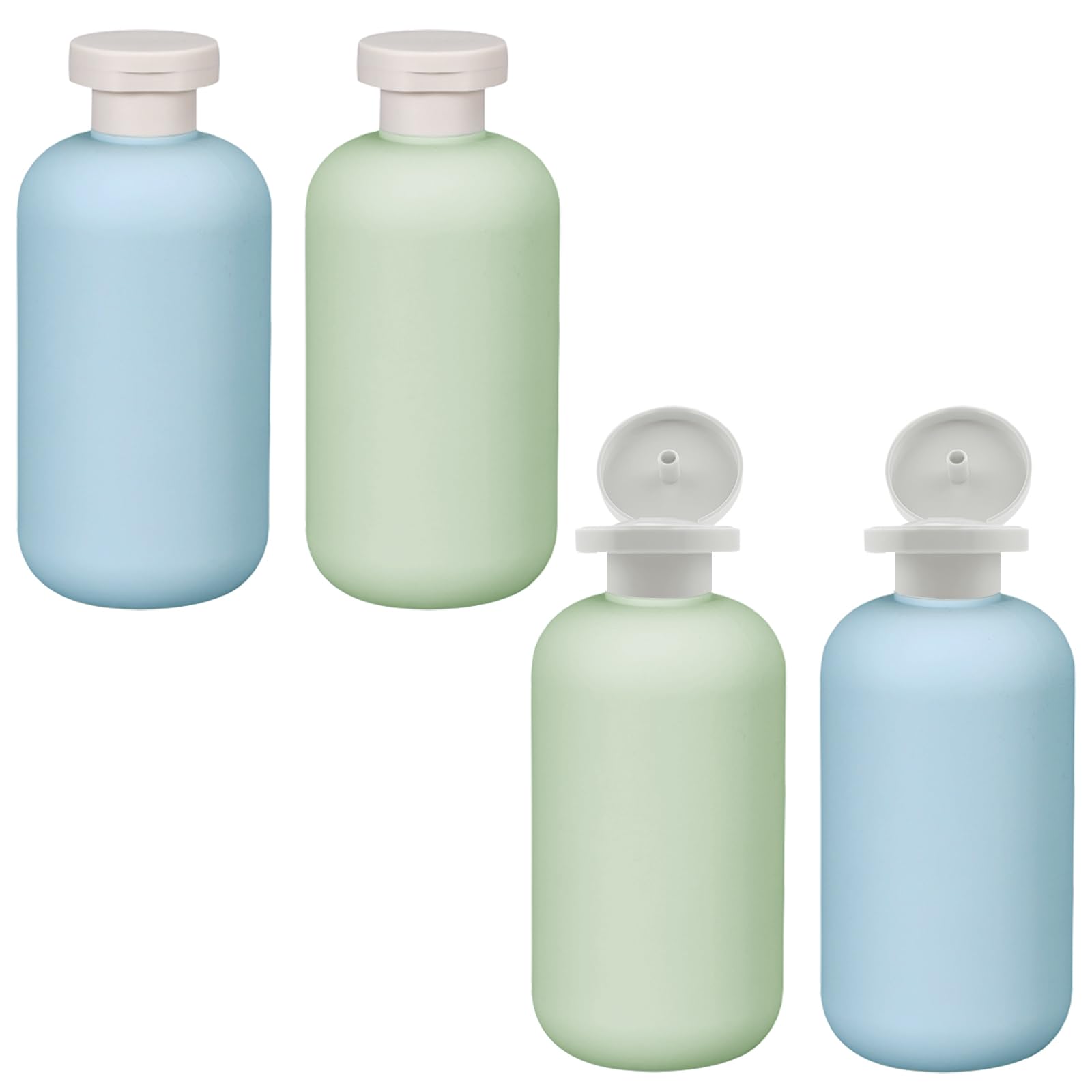 Auswalar 4 PCS 200ml Flip Cap Bottles for Shampoo, Shower Gel - Empty Refillable Travel Size Plastic Container