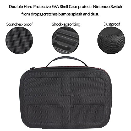 image for IUNIQEE Nintendo Switch Games Case - Protective Hard Shell Deluxe Trav