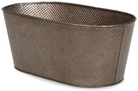 The Lucky Clover Trading Oblong Hammered Metal, Large Container, 5, Copper