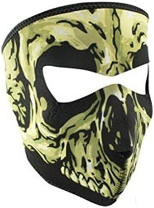 Black Gold Skull Neoprene Face Mask Biker Snowmobile &amp; Extender Larger Xl Heads